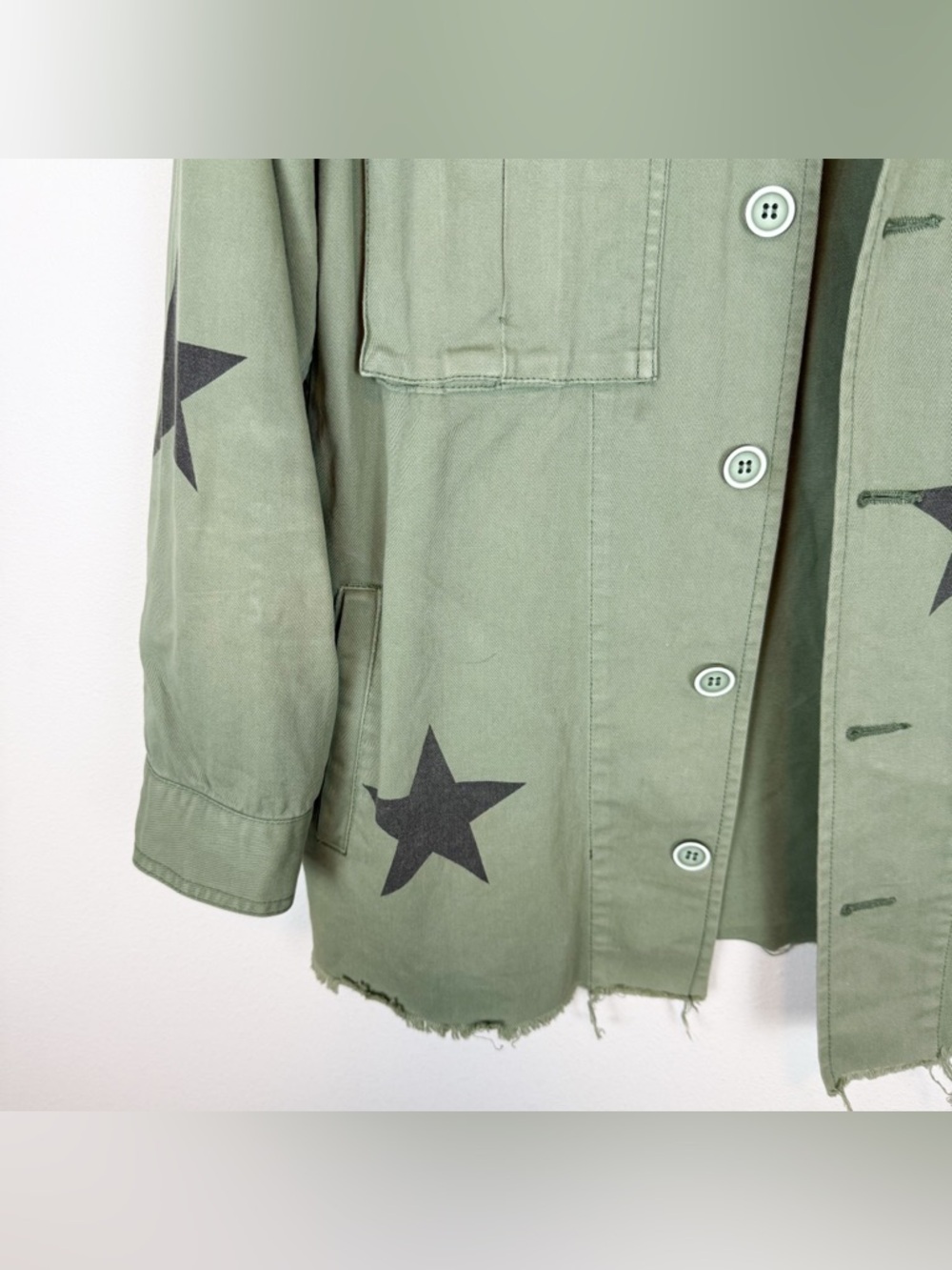 Pistola Camilo Military Jacket Royal Honor Green Stars Shacket Size Small - Picture 9 of 13